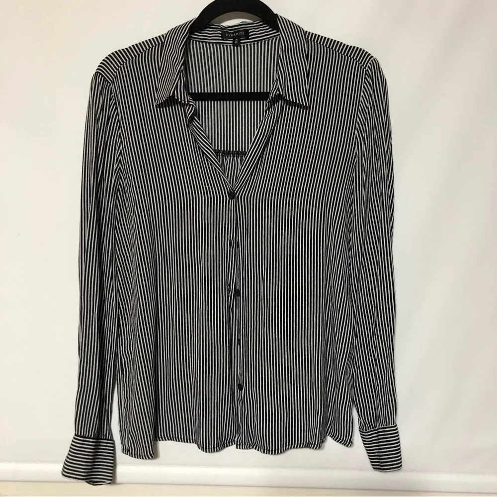 Striped button down top - Picture 2 of 5